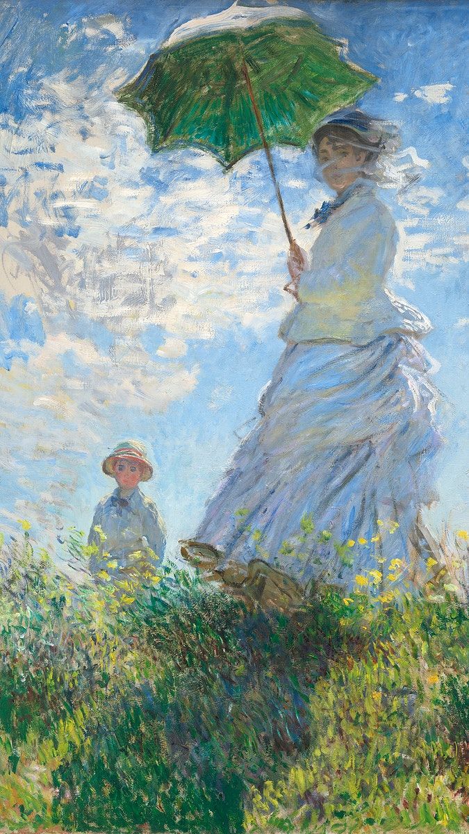 Claude Monet, Woman with a Parasol — Madame Monet and Her Son.